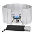 16 Pack Aluminum Camping Stove Windscreen, Foldable Lightweight Butane Burner Windshield with Storage Bag, Portable Outdoor Grill Wind Shield for Hiking, Cooking, BBQ, Backpacking - size: 16 Plates