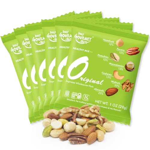 Daily Gourmet Nuts - Unsalted Mixed Nuts Snack Packs/Individually Wrapped Snacks/Nut Snacks/No Peanuts/Healthy Trail Mix Individual Packs/Deluxe Assorted Snacks / 48 Packs - size: 1 Ounce (Pack of 48)
