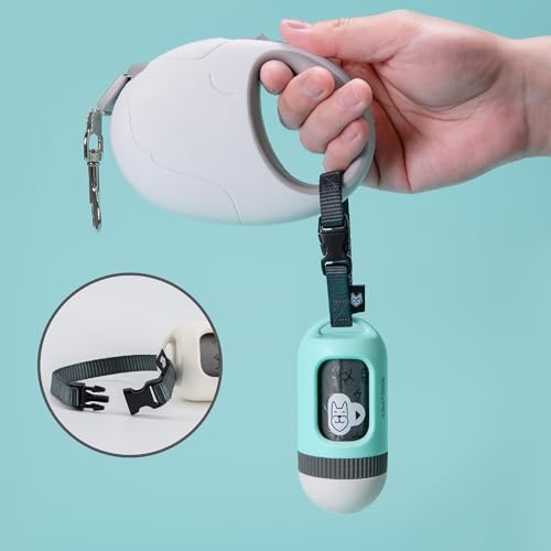 SVD.PET Dog Poop Bag Dispenser, Retractable Poop Bag Holder, Jade/White - color: Jade/White