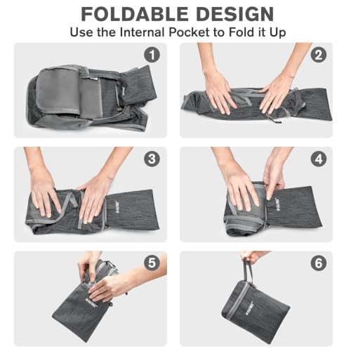 G4Free 10L/15L Hiking Backpack Lightweight Packable Hiking Daypack Small Travel Outdoor Foldable Shoulder Bag - color: Black, size: 10L