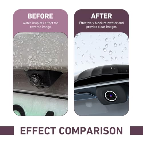 Car Rear View Backup Camera Rain Cover, Soft Silicone Anti-Rain Car Reversing Cameras Protection Cover, Waterproof Auto Backup Camera Rain Shield with Wider Design, for Most Cars(Black) - color: Black