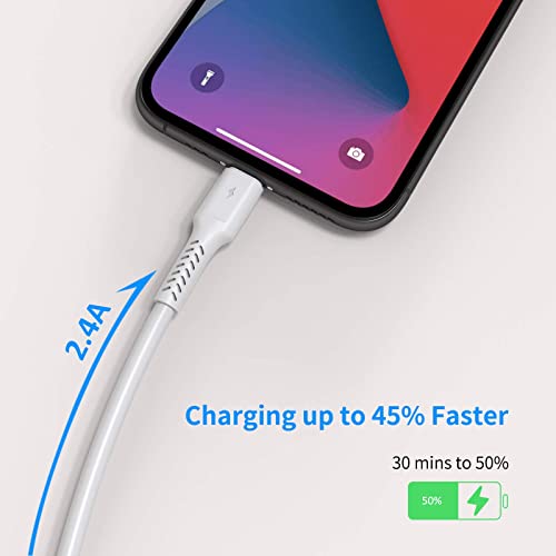 1ft iPhone Charge Cable Short, 5Pack USB to Lightning Cord for Fast Charging Stations 1 Foot Compatible with Apple iPhone 12 11 Pro Max Xs 8 7 6 5 Plus, iPad Air/Mini (Pack of 3) - color: White, size: 1 feet (Pack of 3)