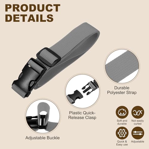 PATIKIL Utility Straps with Quick Release Buckle, (1 Inch x 3 Feet, Gray) (3 Pcs) Adjustable Luggage Polyester Straps Backpack Webbing, Suit for Sleeping Bag/Camping/Hiking - color: Gray, size: 1 Inch x 3 Feet