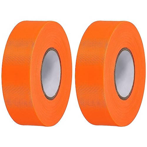 Flagging Tape 1" x147', 2 Pack PVC Non-Adhesive Neon Marking Tape for Tree Survey Boundaries Outdoor Trail, Orange