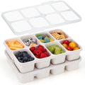 MaMix Snackle Box Container,Leak-Proof Snack Box 8 Compartment Divided Serving Tray with Lid, Dishwasher Safe Food Containers for Fruit Candy Snack Nuts Veggie Party (2 PACK) - color: BEIGE+BEIGE