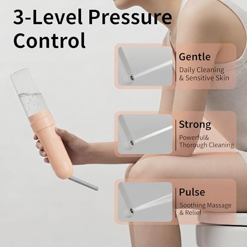 Portable Bidet for Travel, Electric Handheld Sprayer for Personal Hygiene - color: Tangerine