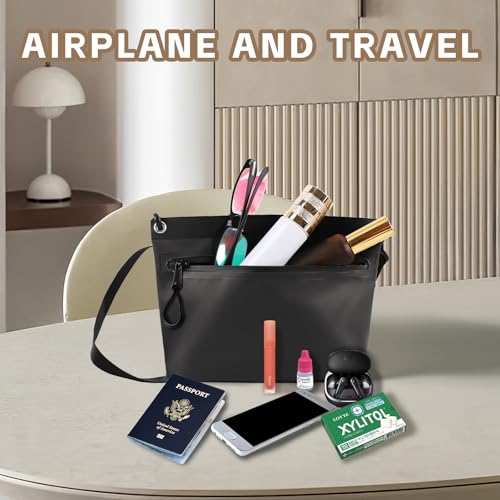 2L Waterproof Bag Fanny Pouch for Phone Passport Purse, Handle & Adjustable Strap for Swim, Travel, Beach - color: Black