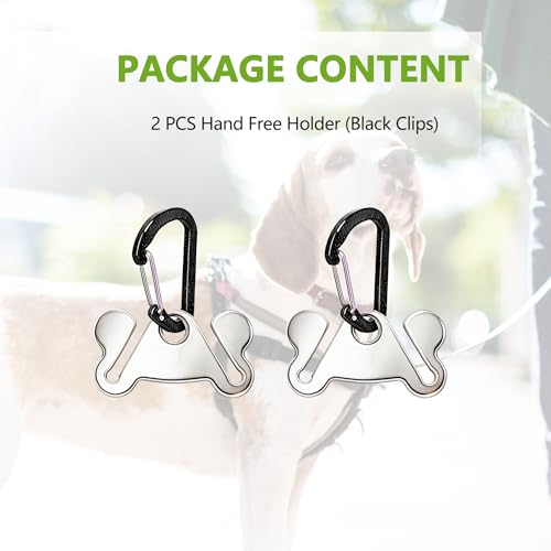 2PCS Dog Poop Bag Holder, Waste Holder for Dispenser Carrier, Hand Free Metal