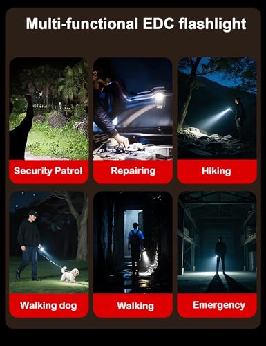 Pocket EDC Flashlight Rechargeable, 500 Lumens Keychain Flashlight