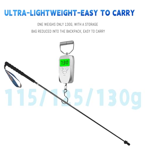 OKHEALING Ultralight Trekking Poles, Foldable, Set of 2, Ultralight Carbon Fiber, Trail Poles with Moisture Wicking Handle, with Storage Bag - size: 130cm