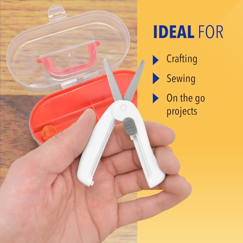 Westcott Travel Safe Titanium-Bonded Mini Folding Scissors for Fabric and Paper, TSA Compliant and Portable for Crafting, Sewing Supplies, & More