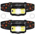 MIOISY Headlamp Rechargeable, Ultra Bright LED Head Lamp Flashlight 2 Pack | White Red Light, Motion Sensor, Waterproof, 8 Modes Headlight for Camping Fishing Running - size: 2 Packs
