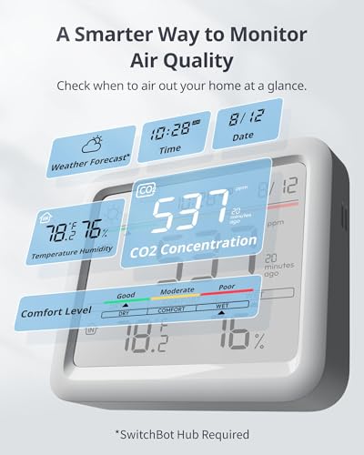 Bluetooth Hygrometer Thermometer, IP65 Indoor Outdoor Humidity Sensor with Remote App Control, Room Temperature Monitor with 394ft Bluetooth Range (Meter Pro CO2 + Outdoor Meter + Hub Mini) - size: Meter Pro CO2 + Outdoor Meter + Hub Mini