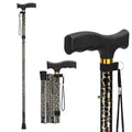 supregear Folding Cane, Lightweight 5-Level Adjustable Walking Stick with Wrist Strap and T-Handle, Portable Mobility Aid for Elderly and Disabled Men and Women - color: Leopard