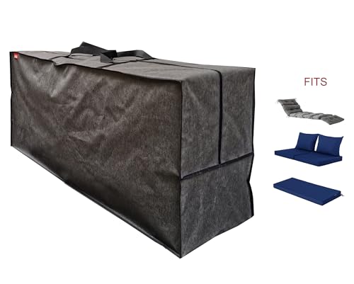 Outdoor Rectangular Cushion Storage Bag, Protective Zippered Storage Bags with Handles, 60"X20"X28" Dark Grey - color: Dark Grey, size: 60"X20"X28"