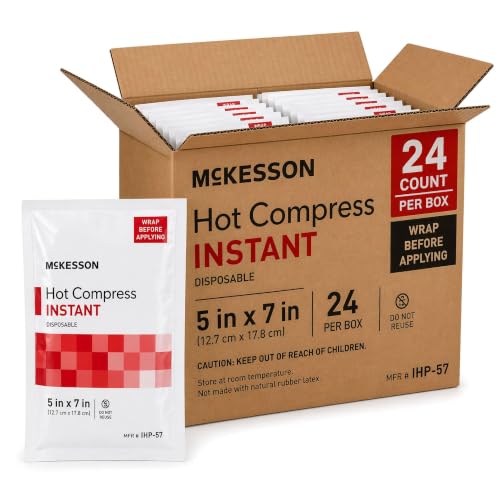 McKesson Instant Hot Packs, Instant Hot Compress, 5 x 7 in | Instant Hot Pack,Sodium Acetate / Water,Disposable,5 X 7 Inch - color: Red, size: 5x7