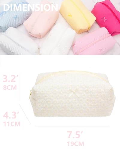 Cozy Makeup Bag for Women,Zipper Cosmetic Pouch,Embroidery Daisy,2 Pack - color: Embroidery Daisy