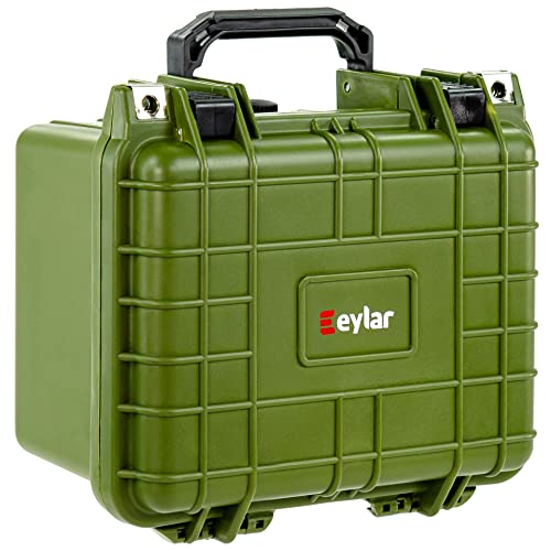 Eylar Small 10.62" Deep Gear, Equipment, Hard Camera Case Waterproof with Foam TSA Standards (Green) - color: Green