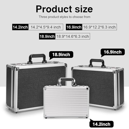LOCKCURX Security Lock Boxes - 16.9 x 12.2 x 6.3 Inch Large, Portable Locking Storage Totes with Dual Combination Locks, Medicine Lock Box, Lock Boxes for Personal Items, Cash & Briefcase - Black - color: Black, size: Large