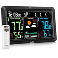 Weather Station Wireless Indoor Outdoor Thermometer Clock (Black)