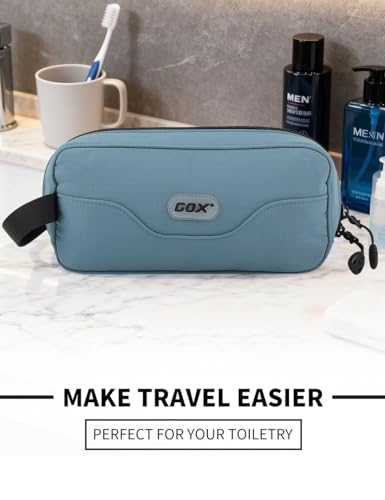 Small Travel Toiletry Bag for Men, Dopp Kit Mens, Zipper Pouch for Travel - color: Haze Blue