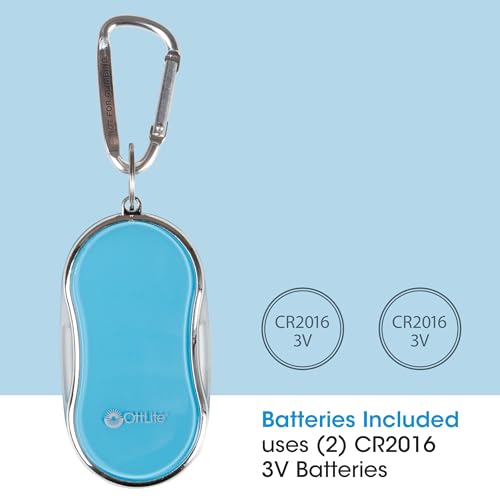 OttLite Pocket LED Magnifier with Carabiner Clip, Light Blue | 3.5x Pocket LED Magnifier | Automatic On/Off | Carabiner Clip Included - color: Light Blue