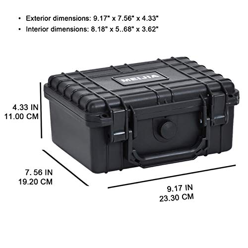 MEIJIA Portable All Weather IP67 Waterproof Protective Case,Hard Camera Case,Dry Case with Customized Foam,Fit Use of Drones,Camera,Equipments,Elegant Black (9.17inch x 7.56inch x4.33inch) - size: 9.17" x 7.56" x 4.33"