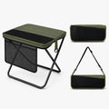 Portable Folding Stool for Adults, Foldable Backpack Stool with Shoulder Strap, 1.77 lb Lightweight Camping Stool with Side Pocket, Travel Seat for Fishing, Hiking, Gardening, Festivals, Green, 1 Pack