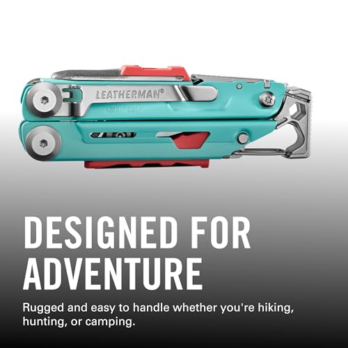LEATHERMAN Signal 19-in-1 Multi-Tool, Aqua and Silver | Ferrocerium Fire Starter, Emergency Whistle & Diamond-Coated Sharpener for Camping, Hiking & Survival, Made in USA - color: Aqua/Silver