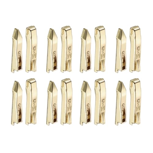 uxcell 8Set Double Open Zipper Repair Latch Kits, #5 Copper Insert Pins Zipper Stopper for Bags Coats Jackets Zippers Repairing Replacement, Light Gold - color: Light Gold, size: #5
