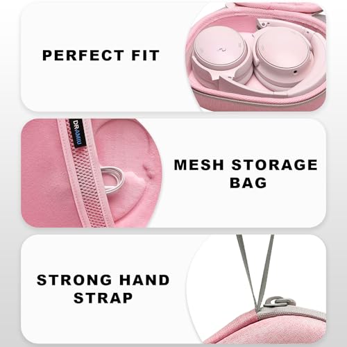 Hard Case for Bose QuietComfort, QC, QC 45 Headphone, Pink | Compatible with Bose QC Ultra, QC 35, QC 35 II, QC45 SE, QC SE Over Ear Noise Cancelling Headphones, Travel Storage Bag - color: Pink