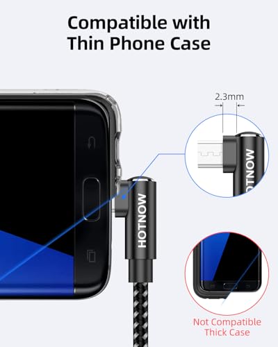 Short Right Angle USB A to Micro USB 90 Degree Cable 1.5FT 3Pack | 90°angled short 18" braided micro usb Supports 2.1A fast charging for Galaxy S7 S6 S5 power banks & Android Micro Connector - size: 1.5FT