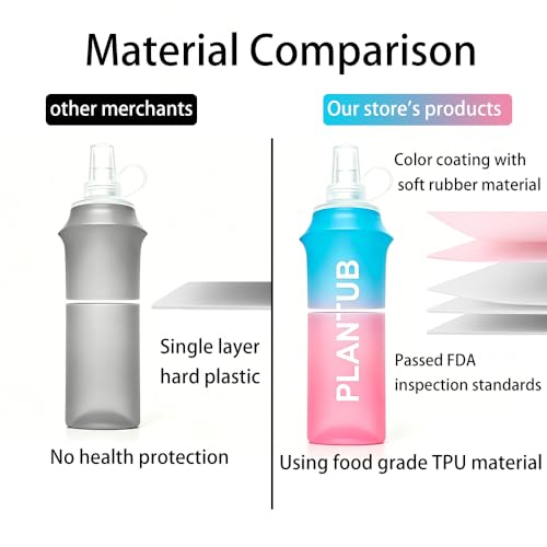 Soft Foldable Water Bottle, TPU, Collapsible Flask for Outdoor Sports, Gradient Blue and Pink - color: blue pink
