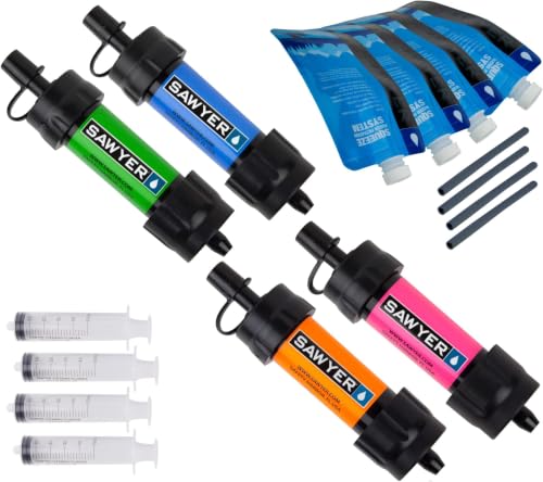 Sawyer Products SP124 MINI Water Filtration System, Gift, Multi-Color (Pack of 24) - color: Multi-color, size: 24-Pack, style: Filter w/ Pouches