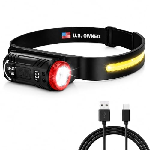 Rechargeable Headlamp, 350LM Wide Beam LED Head Light