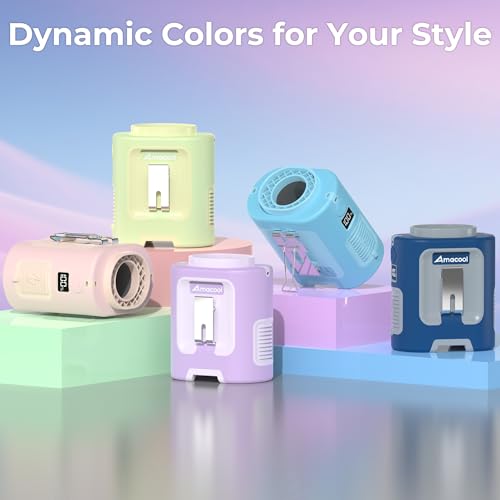 AMACOOL Mini Portable Waist Fan Clip on, 13000RPM Wearable Shirt Belt Fan - color: POMELO