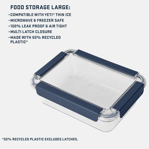 YETI Plastic Food Storage Container, BPA Free, Locking & Airtight Lid, Microwave, Freezer, and Dishwasher Safe, Leak-Proof, Cooler and Thin Ice Compatible - color: Seafoam - Large