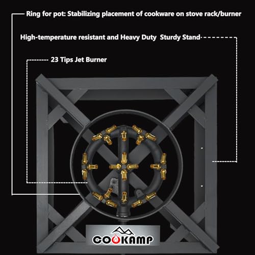 COOKAMP Propane Burner for Outdoor Cooking (23 Tips Jet Burner) - size: Single Burner-23 Tips Jet
