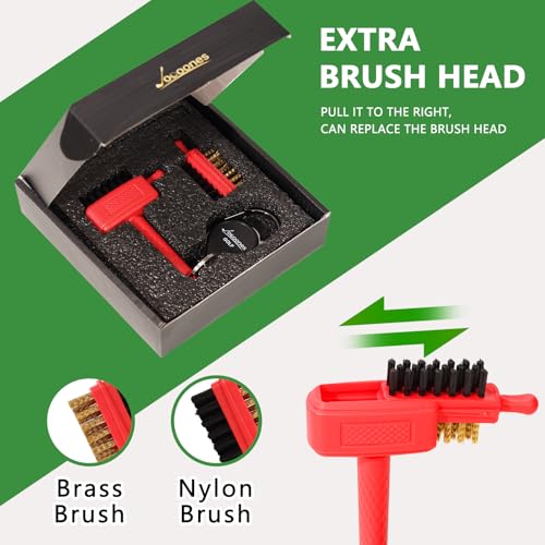 Red Mini Golf Brush, Dual-Sided Nylon Brass, Retractable Keychain | Pocket Size, Easy to Carry, Blue, Leaves No Trace, Golf Bag Accessory - color: Red