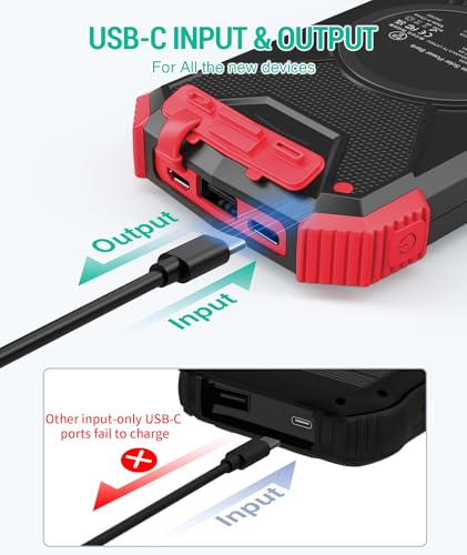 BLAVOR 2 Pack Solar Charger Power Bank 10,000mAh, Portable Wireless Charger, 20W Fast Charging External Battery Pack with USB C for Cell Phones