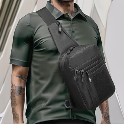 Shoulder holster bag for concealed carry of handguns Chest pack with Sling Ccw Sling Bag Tactical Crossbody Bag - color: Black