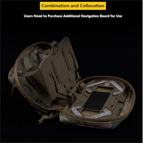Tactical Plate Carrier Pouch Vest Attachments, Universal Molle Pouch for Foldable Navigation Phone Holder Board - color: CP
