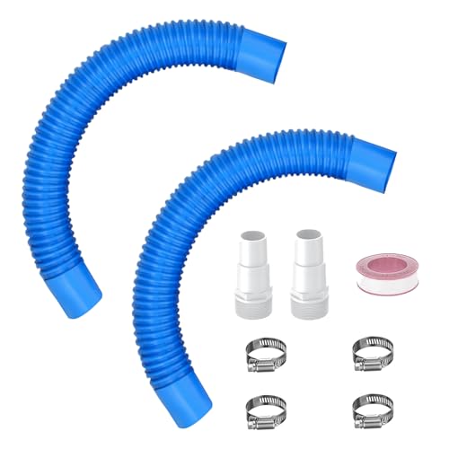 Pool Sand Filter Pump Hose– 1.25'' Diameter Pool Hose Replacement for Above Ground Pools Compatible with Intex & Coleman Pump Sand Filter and Saltwater Systems (2 pack blue) - color: 2 pack blue