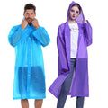 Rain Ponchos for Adults Reusable, 2-5 Pack Raincoat for Women Men, Waterproof Rain Coat Gear with Hood Drawstring - color: Blue+purple