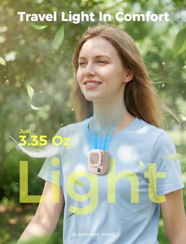 Aecooly Magnetic Neck Fan, Snap On & Go, Mini Portable Hands Free Wearable - color: Beige, size: Magnetic