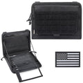 WYNEX Tactical Molle Admin Pouch, Laser-Cut, EDC Organizer Tool Pouch | Utility Organizer EDC Medical Bag, EDC Pocket Modular Pouch, Tactical Accessories EDC Pouch, Include U.S Patch - color: Black (upgrade)