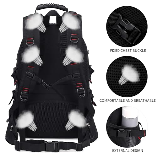 Nerlion 40L Hiking Backpack Travel Backpack for Men Women Camping Waterproof Outdoor Hiking Daypack Lightweight Backpack (Black) - color: A1- Black