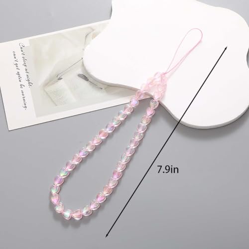 Beaded Phone Lanyard Wrist Strap Phone Charms Fixed Beads Pearl Chain - color: PC-ryj-2