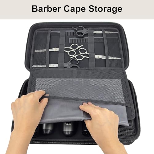 Barber Bag Clipper Case, Barber Carrying Case Organizer Box-Black | Adjustable Shoulder Strap, Mens Barber Accessories Bag for Clippers and Supplies, Hard Travel Case for Hair Cutting Grooming - color: Black