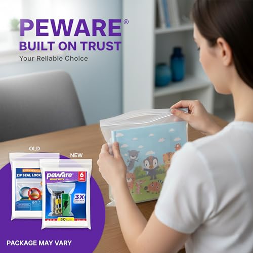 Heavy Duty Zip Seal Lock Bags, 4"x6" Extra Thick Storage Bags, 50 Pack | Small, Waterproof, Reusable Clear Poly Plastic Baggies, Resealable Zipper, for Tools, Parts, Hardware, Jewelry, Food & Snacks - size: 4"x6"